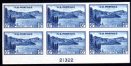 # 761 F/VF NH, 6c Parks Imperf, PB, (Stock Photo - position and plate number collectors - please inquire for special requests)