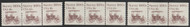 #1907 Plate no's. 9,10,12, strips of 3
