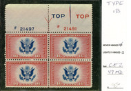#CE2 F/VF OG NH, RARE  TYPE IB, very rare variety,  SUPER SELECT!!  We have over 500 CE2 plates, please ask for others!