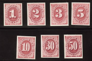 #J 22-28 P4 SUPERB, proof on cardboard, 7 Proofs) Eye Popping Colors,   Set