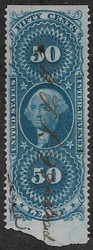 #R 57b SUPERB JUMBO, part perf, Super Stamp, perfect centering, extra large imperf margins,  SHOWPIECE!