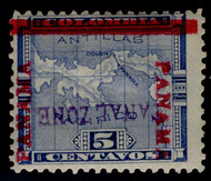 Canal Zone # 2a F/VF OG H, INVERTED handcancel, "CANAL ZONE",  RARE!