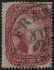 #  27 VF, bright true color, lovely town cancel, Rare Stamp!
