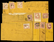 #  65 Ten Covers, varies markings and cancels, see photos, flaws, Nice Group!