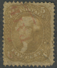 #  67 F/VF, faint red cancel, faults, a very nice appearing 67
