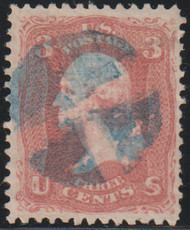 #  88 XF-SUPERB, fancy blue cork cancel, sock on the nose, Select!