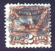 # 113 F/VF+, fancy blue cancel