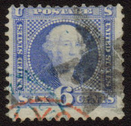 # 115 Fine/Ave well centered black fancy star,  red and blue cancels