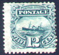 # 117 Fine/Ave  OG Hr's,  fresh stamp