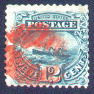 # 117 Fine+, red color cancel,  nice looking stamp
