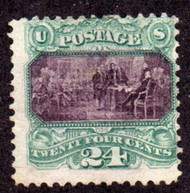 # 120 Fine+ part OG, fresh color and nearly F/VF centering, Catalogs $8000.  Tough Mint Stamp!