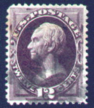 # 162 VF+ shallow thin,  nice stamp
