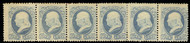 # 182 F/VF OG LH to H, Strip of 6,  seldom seen strip of 6, very fresh color and full gum,   You will not find another one!