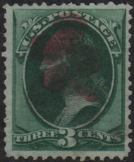 # 184 F/VF, bold bright green, perfect red 4 leaf color cancel,  slight crease,   Perfect Strike!
