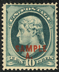 # 209S VF/XF OG H, Overprinted SAMPLE A.  Very tough to find well centered!  SUPER NICE!