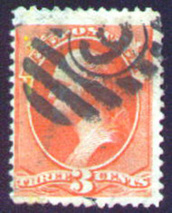 # 214 F/VF, nice color, creases, big stamp