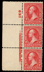 # 266 F/VF+ OG NH, Plate Strip of 3, post office fresh!