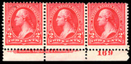 # 266 Fine+ OG NH, Plate Strip of 3, nice price