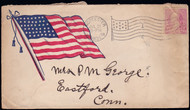# 267 Patriotic Flag, roughly opened at top, stained
