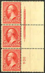 # 279B F/VF OG H, Plate Strip of 3, middle NH, nice!    We have many other Plate Strips and plate numbers on this Scott number, Ask!
