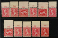 # 279B PINK F/VF OG NH, ONLY ONE STAMP PER PRICE, we have 11 stamps available. See our other PLATE SINGLES, in bulk.   We can combine shipping, please ASK!    Order as many PLATE NUMBER SINGLES as you like an tell us by ROW and COLUMN NUMBER which on