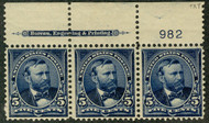 # 281 F/VF+ OG 2H/NH, Plate Strip of 3, Bold Color!    We have many other Plate Strips and plate numbers on this Scott number, Ask!