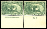 # 285 VF/XF OG Hr, bottom plate pair, Fresh!  We have many other plate strips and plate singles, please ASK!
