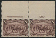 # 289 F-VF H, perfs reinforced. Plate number / imprint PAIR! SELECT!