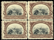# 298 F/VF OG Hr/NH, Block,  bottom stamps are NH,  SUPER FRESH,  block are getting harder to find!