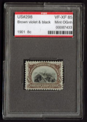 # 298 VF/XF OG NH, w/PSE (GRADED 85, ENCAPSULATED), a select stamp in a tamper proof holder.