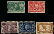 # 323 - 327 VF/XF OG Hr, complete set, super colors,  nicely centered,  SET!