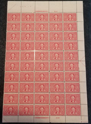 # 324 2c Thomas Jefferson, Sheet of 50, VF OG NH, extremely well centered,  top of the line sheet, Post Office Fresh,  Catalogs $3480.00 see the other values we have