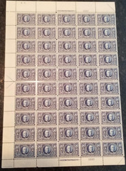 # 326 5c William McKinley, Sheet of 50, VF OG NH, extremely well centered,  top of the line sheet, Post Office Fresh,  Catalogs $10,500.00  see the other values we have