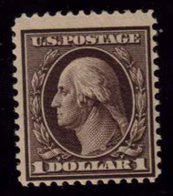 # 342 F/VF OG VLH,  fresh $1.00 stamp