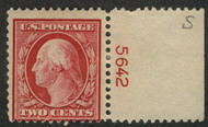 # 375 Fine OG H, large right side, plate number, NICE!