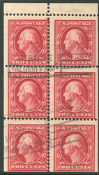 # 375a F/VF, Rare Used Booklet Pane with FULL TAB!