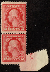 # 499 F/VF OG H, Pair with extra corner margin and initial's, Neat Freak!