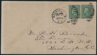 # 542 First Day Cover, VF Pair on Cover, much rarer on standard sized cover, Proper markings, RARE 1st DAY!