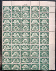 # 614 VF/XF OG NH, sheet of 50, 1c Walloon, well centered, Choice