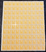 # 638 6c Garfield, Sheet of 100, F/VF OG NH, some perfs reinforced, some repairs,  fresh color, see photo