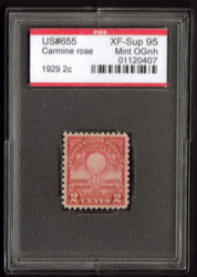 # 655 XF-SUPERB OG NH, w/PSE (GRADED 95, ENCAPSULATED),  tough stamp to find well centered, Nice