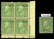 # 658 F/VF OG NH, shifted overprint, top of head and right,   WONDERFUL VARIETY!!
