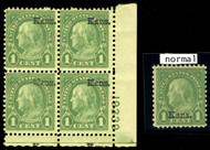 # 658 F/VF OG NH, shifted overprint, top of head and right,   WONDERFUL VARIETY!!