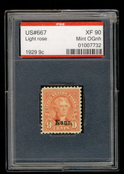 # 667 XF OG NH, w/PSE (GRADED 90, ENCAPSULATED), wonderfully fresh color, wide stamp, SELECT!