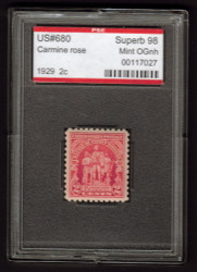 # 680 SUPERB OG NH, w/PSE (GRADED 98 ENCAPSULATED),  A select stamp with only two stamps grading higher.  Select!