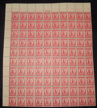 # 690 2c Pulaski, XF OG NH, many gradable stamps,  Full Sheet of 100, Post Office Fresh!