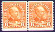 # 723 F-VF OG NH Line Pair,  small stain
