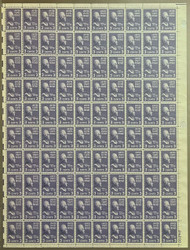 # 807 3c Jefferson, Sheet, NH, P.O. Fresh, **Stock Photo - you will receive a comparable sheet**