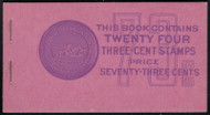 # 807a BK101 73c Book, Post Office Fresh, complete book, SUPERB NH,  a super booklet, the panes are very well centered, GEM!