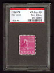 # 808 XF-SUPERB OG NH, w/PSE (GRADED 95, ENCAPSULATED), top of the line